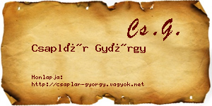 Csaplár György névjegykártya