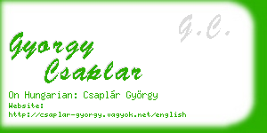 gyorgy csaplar business card