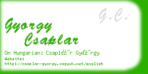 gyorgy csaplar business card